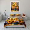 Sunflower-Themed Art For Home Decoration Exquisite Three-Piece Bedding Set Gift For Kids And Adults