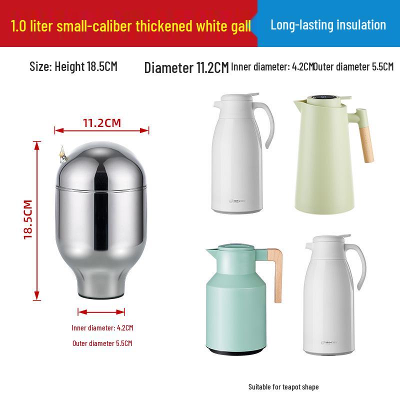 Household Thermos with Glass Liner, 3.2L/2L Large Vacuum Hot Water Bottle Kettle Liner
