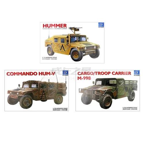 1/35 Vojenský nákladní automobil Hummer US Army Jeep HUM-V Komando Obrněný transportér vojska Montážní model Hračka