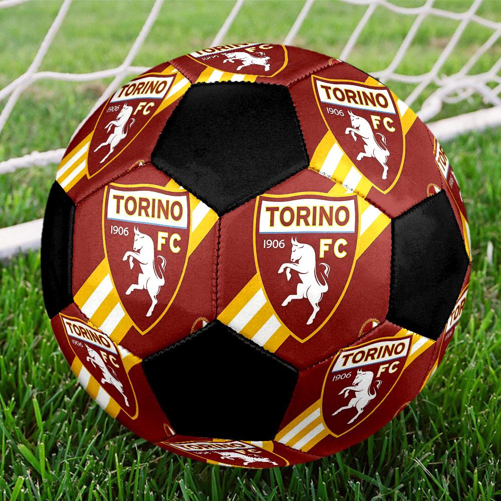 1 PZ Pallone da calcio logo Torino FC taglia 5 Pallone da calcio indoor Praha Colorato Per tutte le età Cucito a macchina PVC Pronto per la competizione Resistente Rimbalzo elevato
