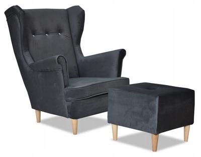 ARI Wing Chair with Footrest Scandinavian Graphite Hydrophobic