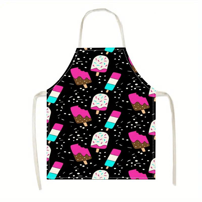 1pc Large Solid Color Background Romantic Heart Pattern Apron, Home Decoration Kitchen Wear, Sleeveless Durable Washable Unisex Cooking Apron,