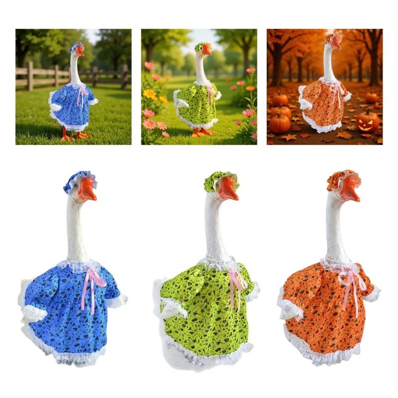 Adorable Fabric Geese Blouse Costume For Porch Yard Halloween Fall Seasonal Holiday Decorations