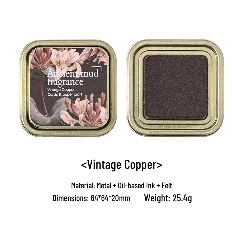 Yuezhen Retro Color Ink Pad - Ancient Clay Scented Oily Ink for Journals & Stamps