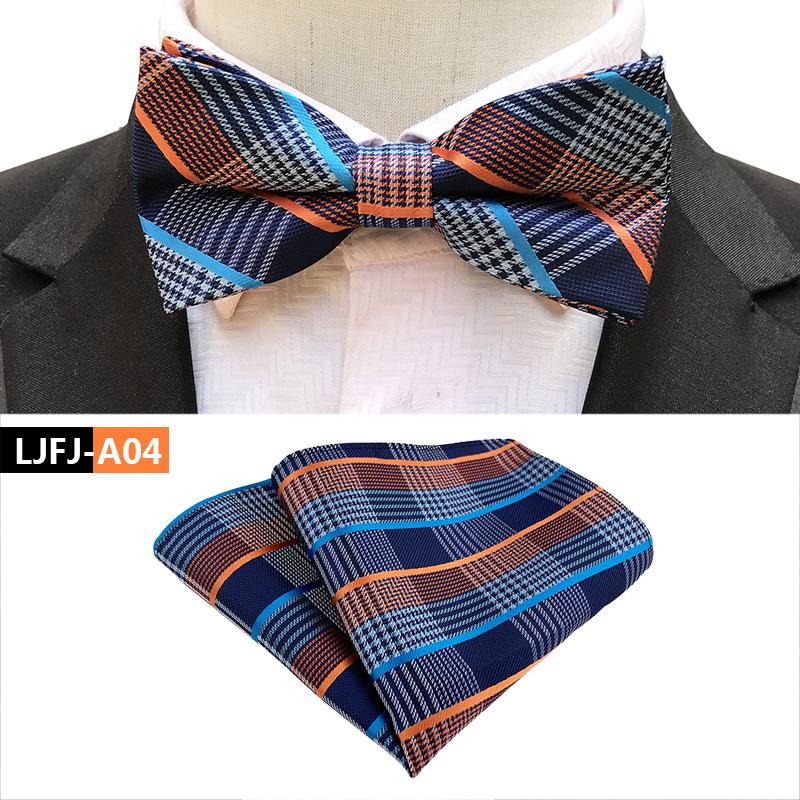 Set de papion cu buzunar și prosop la modă, papion de nuntă pentru mire și cavaler de onoare
