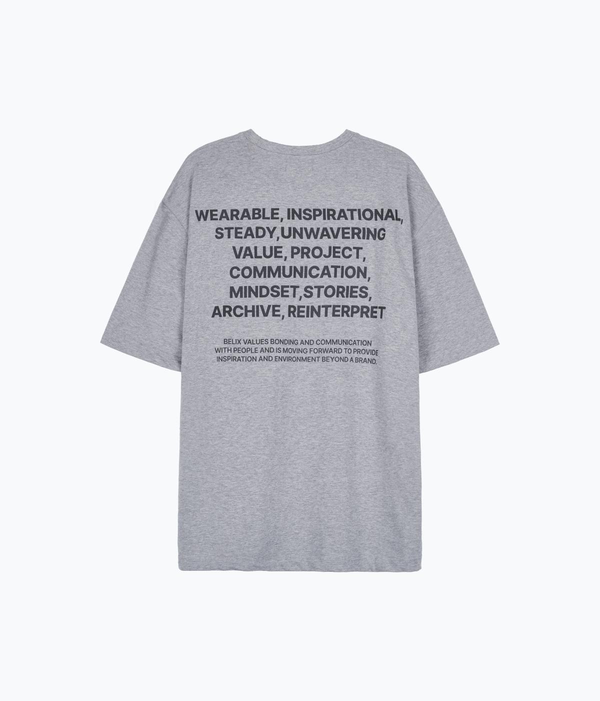 Belix Oversized Identity T-Shirt (Melange Gray) M