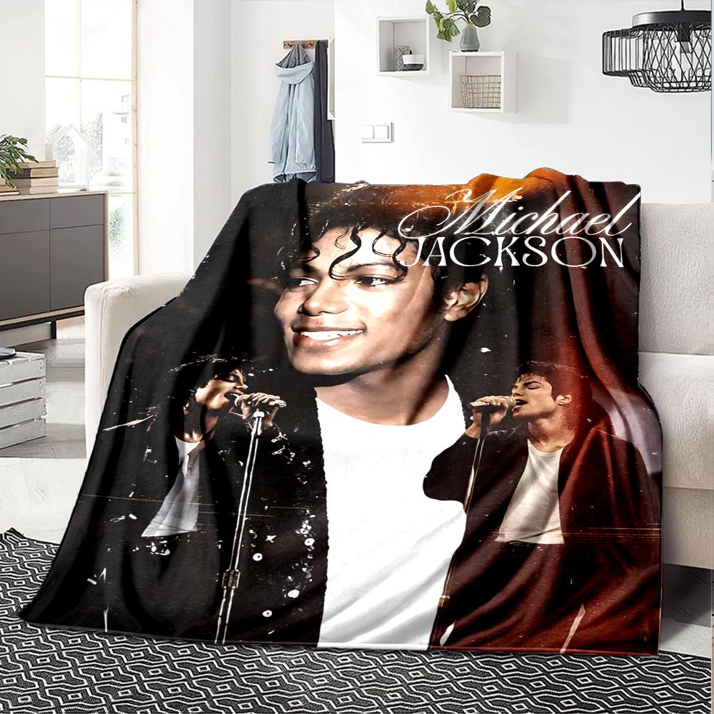 1pc Michael Jackson Performance Flannel Blanket,Ultra Soft Warm Plush Throw for Home Bedroom Bed Sofa Cover Camping Picnic gift Y72411