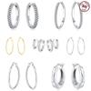 925 Silver Large Double Hoop Earrings With Simple Texture Earrings For Lady Women Birthday Party Gifts Fine Jewelry