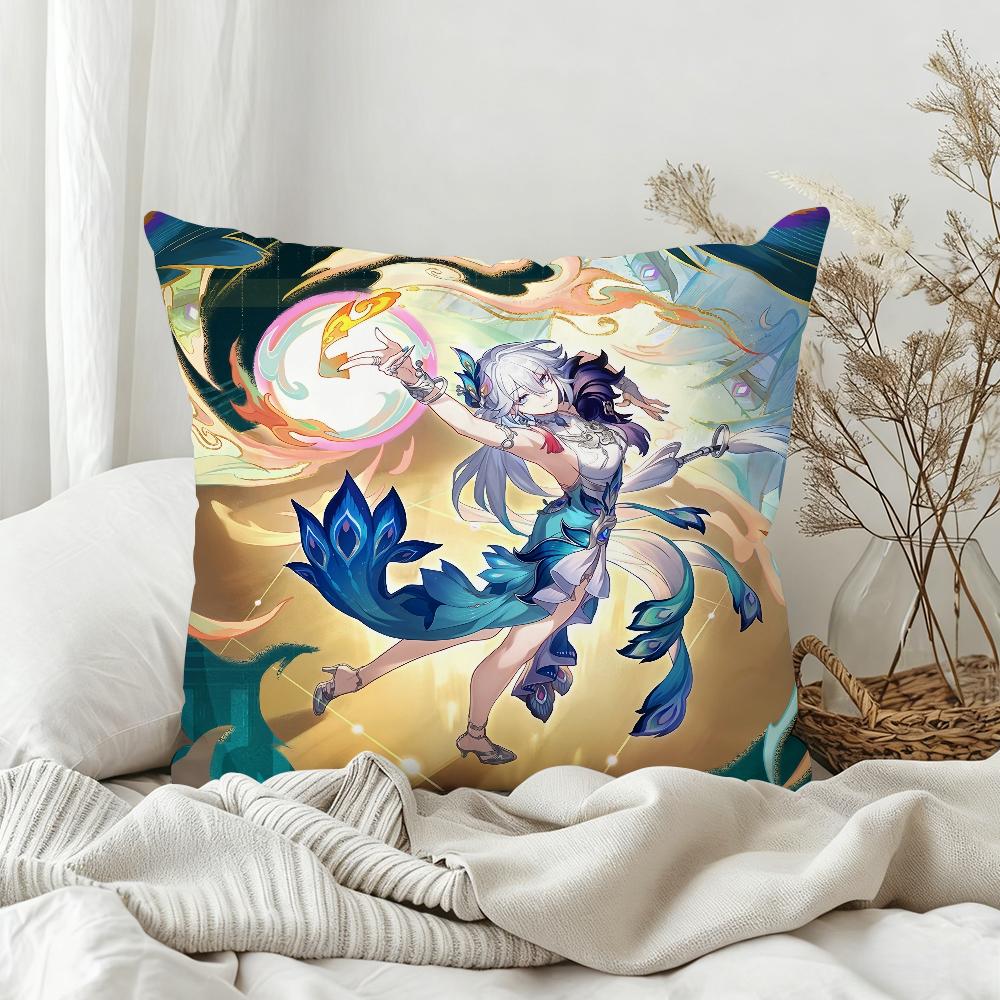 Honkai Star Rail Yao Guang Pillow Case Bedroom Sofa Living Room Backrest Decoration Square Cushion Nap Time