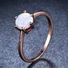 Wish Rose Gold Opal Six-claw Ring Simple Retro Gift for Girlfriend