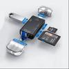 6-in-1 Typ-C/USB-Kartenleser 6-Port-USB-Disk Micro-SD TF-Speicherkartenleser Mobiltelefon-Adapter Laptop Computer USB-Erweiterung