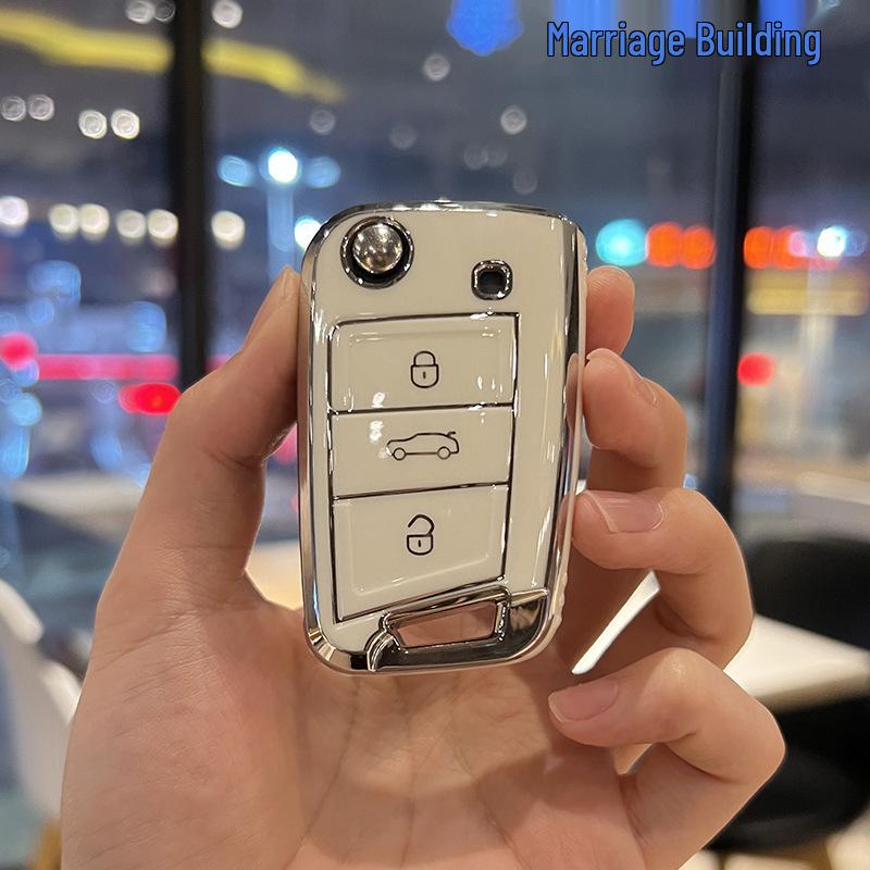 Volkswagen Key Case for Lavida, T-Cross, T-Roc, Tayron, Tharu, Tacheng GTE, Passat - Exquisite Folding Shell.