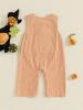 Infant Summer Halloween Ghost/Pumpkin Embroidered Sleeveless Romper