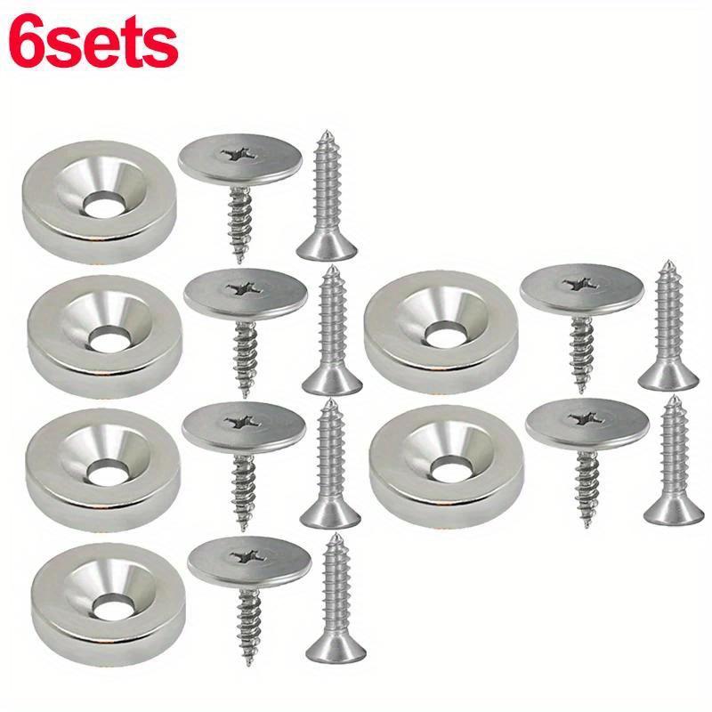 4/6er Set Schranktür-Magnetverschlüsse Runde Metall-Magnetverschlüsse für Kleiderschrank Versteckte Schließung Magnetischer Türfang-Schließer mit Schrauben