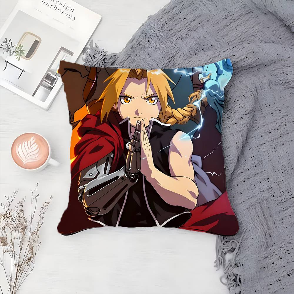 Anime F-Fullmetal Alchemist-MT Pillow Case Printing Pillowcase Living Room Sofa Cushion Cover Bedroom Room Decor