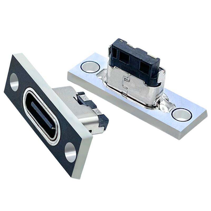 USB 3.1 Typ C-Buchse mit Schraubbefestigungsplatte Typ-C USB-Buchse 3.1 Typ-C 2-polige 4-polige 5-polige 6-polige Buchse
