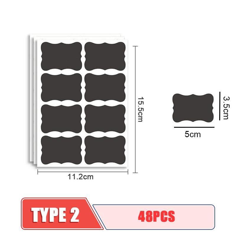 50pcs/sets Jars Labels Erasable Chalkboard Labels Waterproof Spice Sticker Craft Kitchen Blackboard Sticker Bottles Tag With Pen