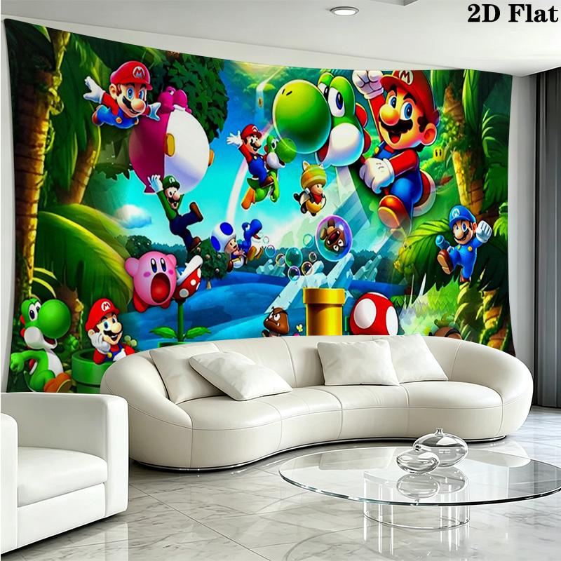 Mario Wall Tapestry Aesthetic Wall Hanging Printed Fabric Blanket Decorative Tapestries for Bedroom Living Room Home Decor