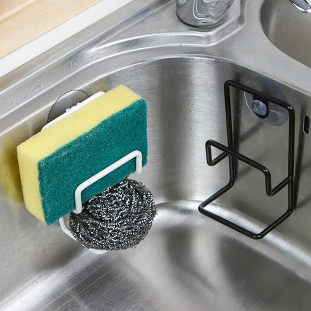 High Quality Saving Space Sucker Design 1pcs Sink Rack Holders 12x7cm Dish Cloth Shelf Drain Rack Kitchen Metal