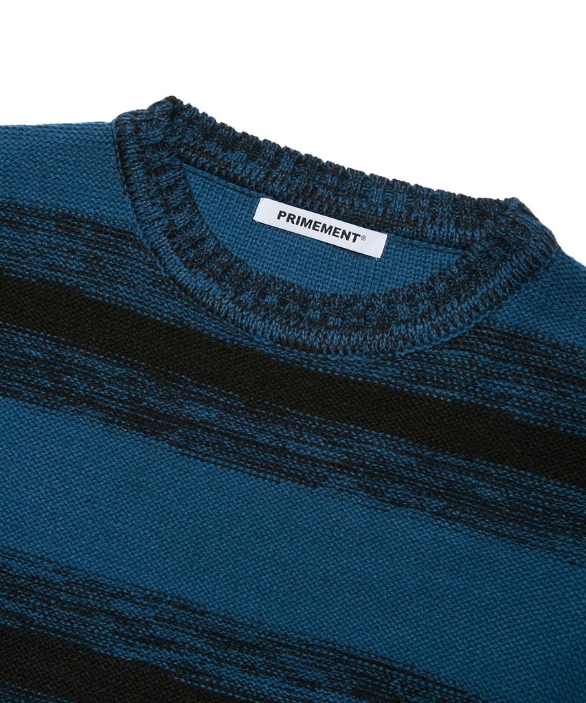 PRIMEMENT Stripe Mix Knit Navy