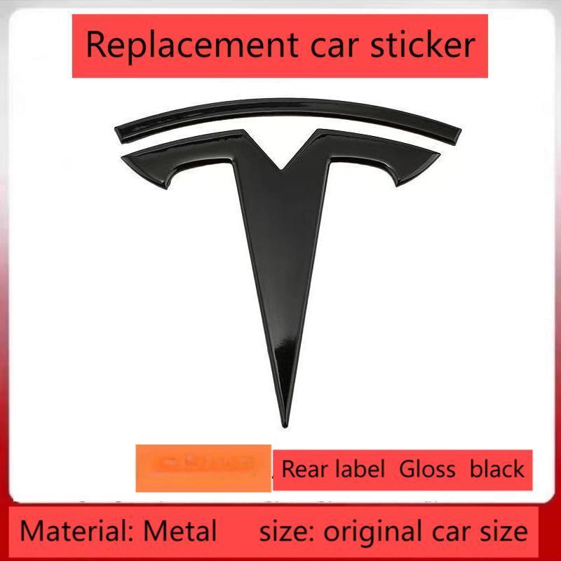 ALL1 metal For Tesla- Car Front Emblem Rear Trunk Emblem Suitable for Model 3 Mode Y logo replacement rear and rear logos blackening
