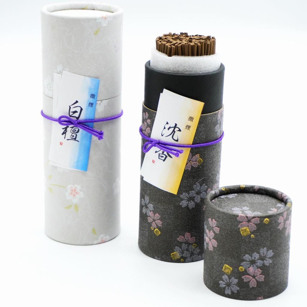 [Includes a carry bag] Incense Comparison (Sandalwood and Agarwood Scents) in a Premium Paulownia Wood Box. Low-Smoke Incense. Includes Gift Wrapping