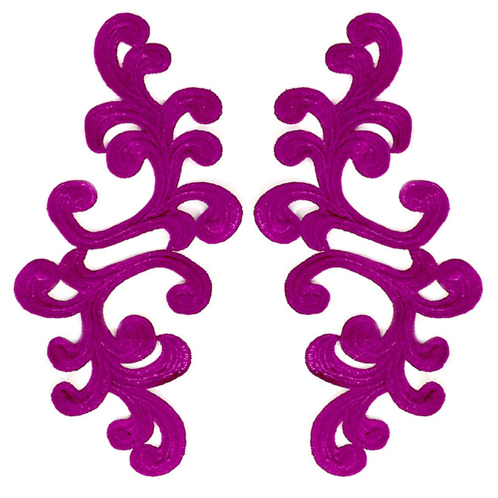 

Multi-color Embroidery Lace Hollow Out Fabric Flower Patch Cloth Lace Applique Patch Iron-on Flower Piece DIY Lace Accessories фиолетовый