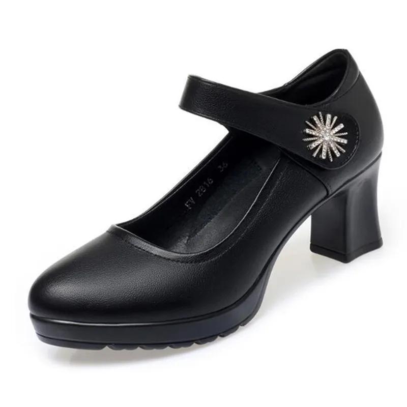 Fashion Women Platform Pumps Shoes Women Shoe 2025 Shallow Mouth High Heels Women's Comfortable Round Head Thick Heeled Black Work Shoes