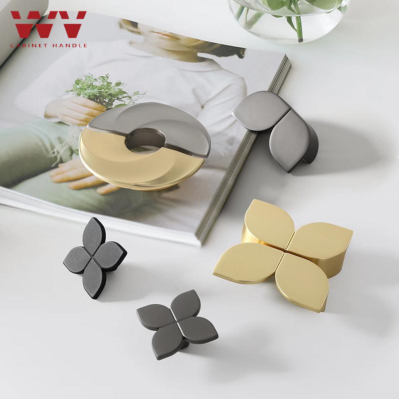 WV Vierblättriges Kleeblatt Möbelgriffe Kupferfarbe Schubladengriffe Retro Kommodengriffe Goldene Griffe für Schränke und Schubladen