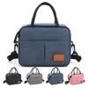 Insulated Solid Color Oxford Cloth Lunch Bag - Portable Bento Bag with Thickened Design and Crossbody Strap for Office Workers