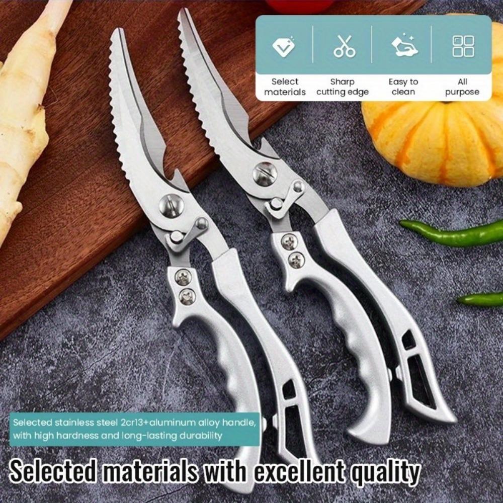 1PC Chicken Bone Kitchen Scissors Kitchen Shears Duck Fish Cutter Stainless Steel Scissors Scale Clean Cook Scissors