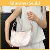 Elegant New Chinese Style Large Capacity Satin Embroidered Shoulder Bag For Women In Off White Pink And Yellow