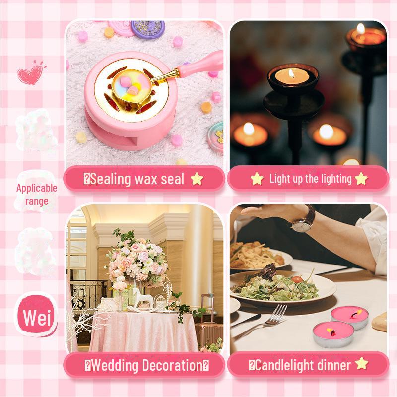 Smokeless Tea Candle with Lacquer Seal for Romantic and Relaxing Moments
