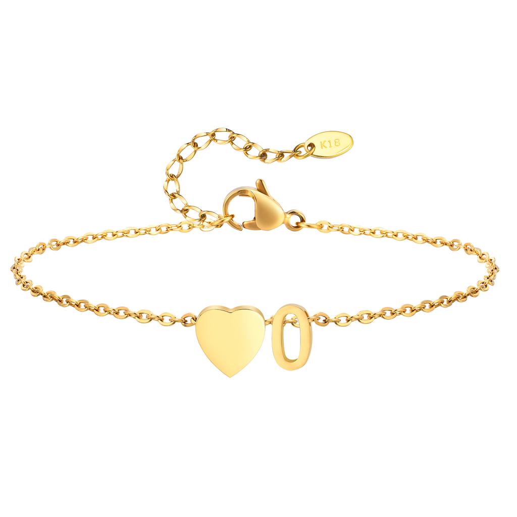 Bohemia A-Z Letter Initial Anklet for Women Gold Color Heart Alphabet Ankle Bracelet Beach Party Travel Fashion Foot Jewelry