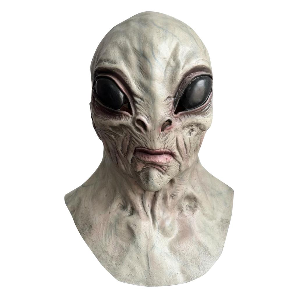 Gruselige, schreckliche Horrormaske, realistisches 3D-UFO, gruselige, sichtbare Kopfbedeckung aus Latex, Gesichtsbedeckung, neuartige Kostümparty-Requisite