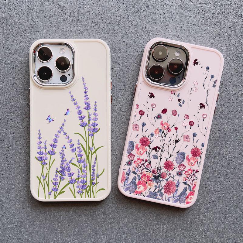 Flower Luxury Silicone Phone Case For  iphone 13 12 Pro Max 15 7 8 plus X XR XS 11 14 Pro Max Shockproof Soft Shell Cover Fundas