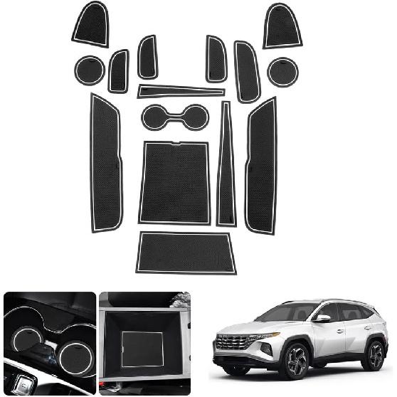 LUWU per Accessori Tucson 2024 - per Hyundai Tucson Limited 2022 2023 2024 Tappetini per Slot Porte 2024 Tucson Hybrid Sottobicchiere per Portabicchieri Centrale