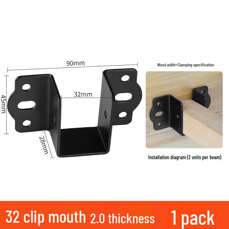 Heavy-Duty Bed Corner Bracket & Hook Fastener Set with Latch and Hinge