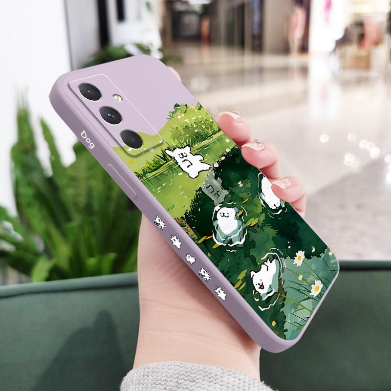 

Country Puppy Phone Case For Samsung Galaxy A37 A57 Liquid Silicone Cover Samsung A57 світло-фіолетового кольору