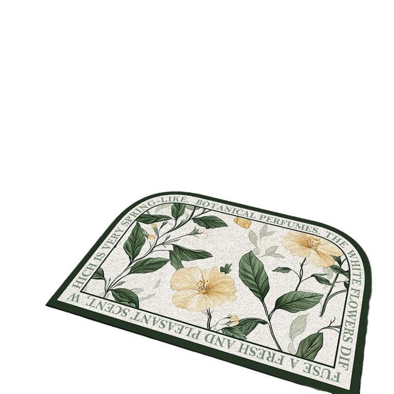 Entry Door Floral Silk Floor Mat Household Entrance Door Dirt Mat Outdoor Dirt Resistant Dust Removal Can Be Tailored Carpet