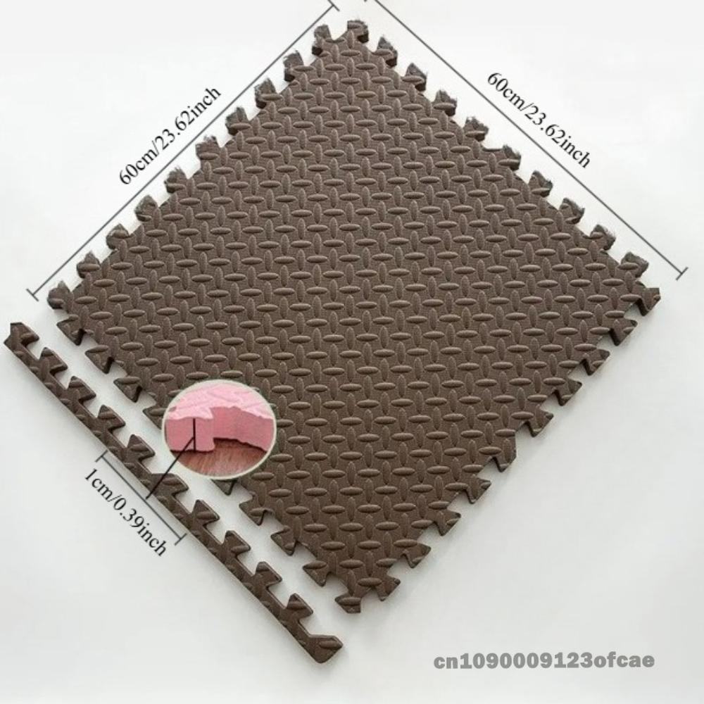 60*60cm 8 Pcs Tiled Flooring Children's Anti Fall Foam Play Mat EVA Non Slip Interlocking Floor Mat for Living Room Home Decor