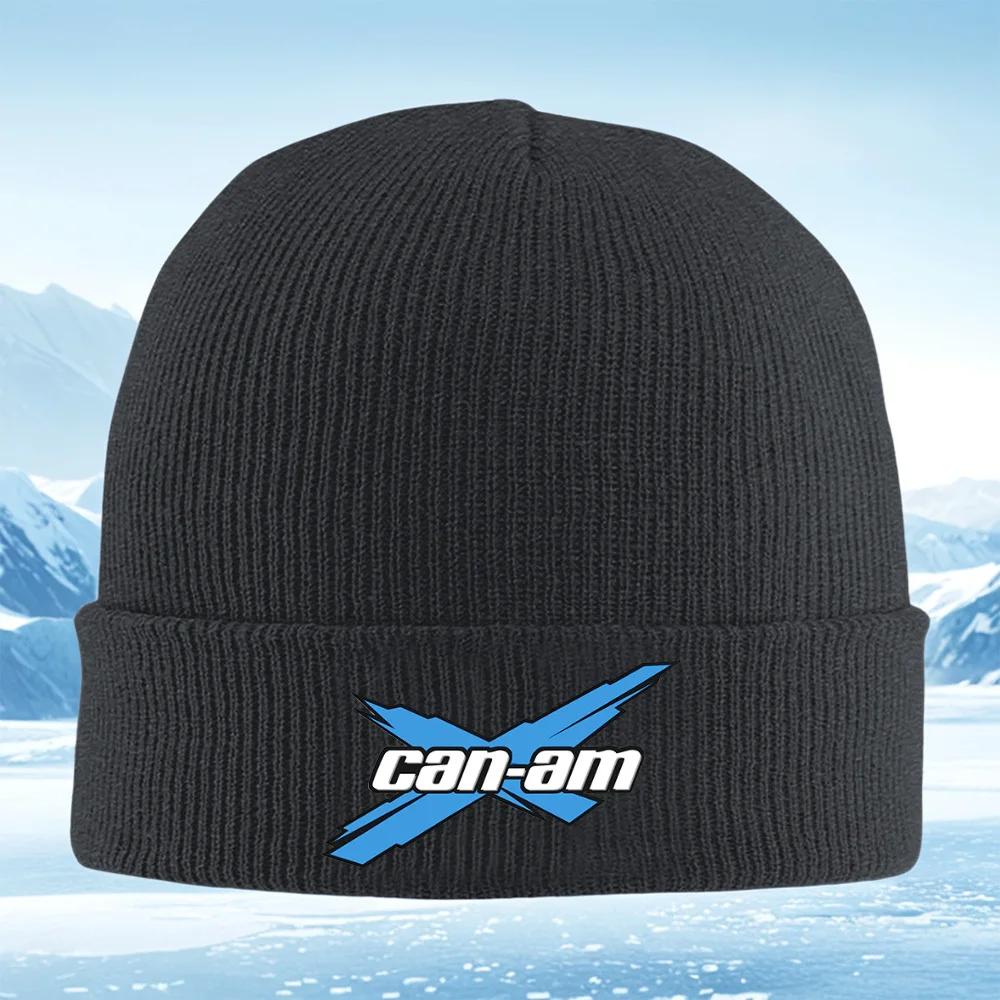 CanAm Logo Designblue Cross Unisex Women Unisex Knitted Hat Beanie Pullover Cap Winter Thermal Warm Christmas Outdoor Cycling Hik