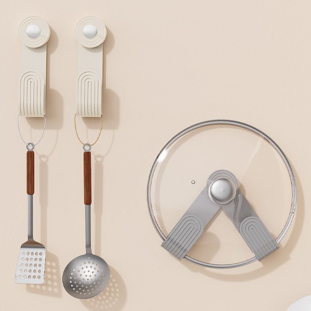 2Pcs Wall-mounted Suction Cup Pot Lid Holder Plastic Cutting Board Shelf for Home