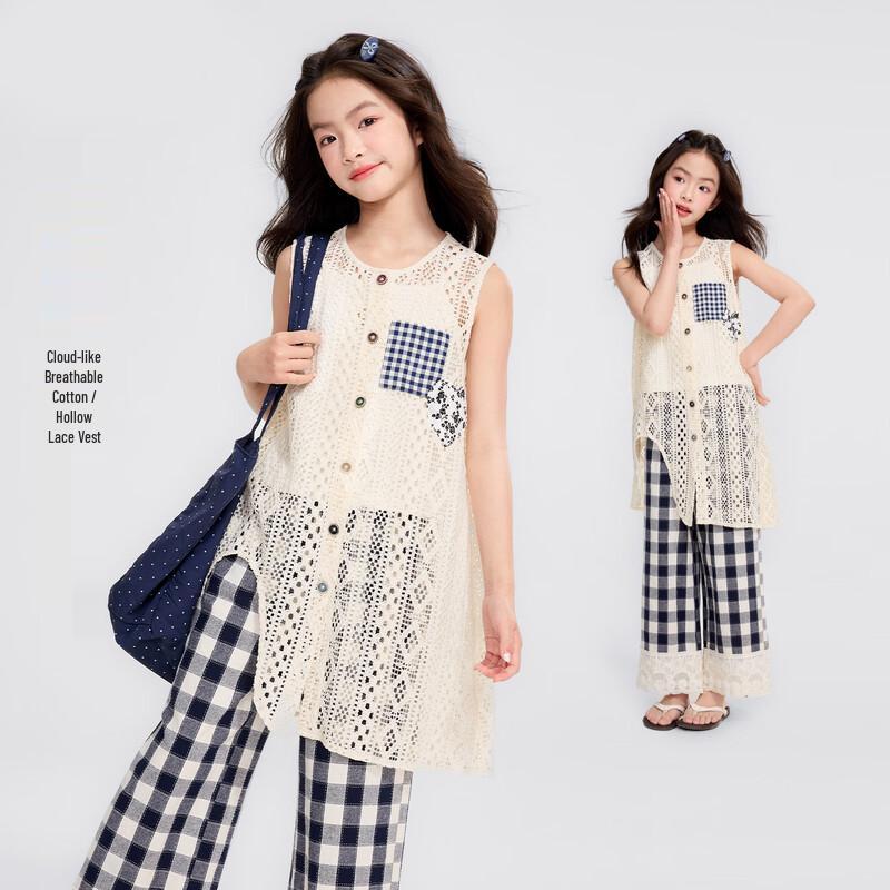 Girls Summer Hollow Lace Vest Dress 150