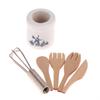 Miniatures Wooden And Fork Metal Whisk Jar Set Accessories Doll House Kitchen