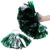Cheer ering Pom Poms Pompoms for Dance Party School Sports Competition (Silver+Green)