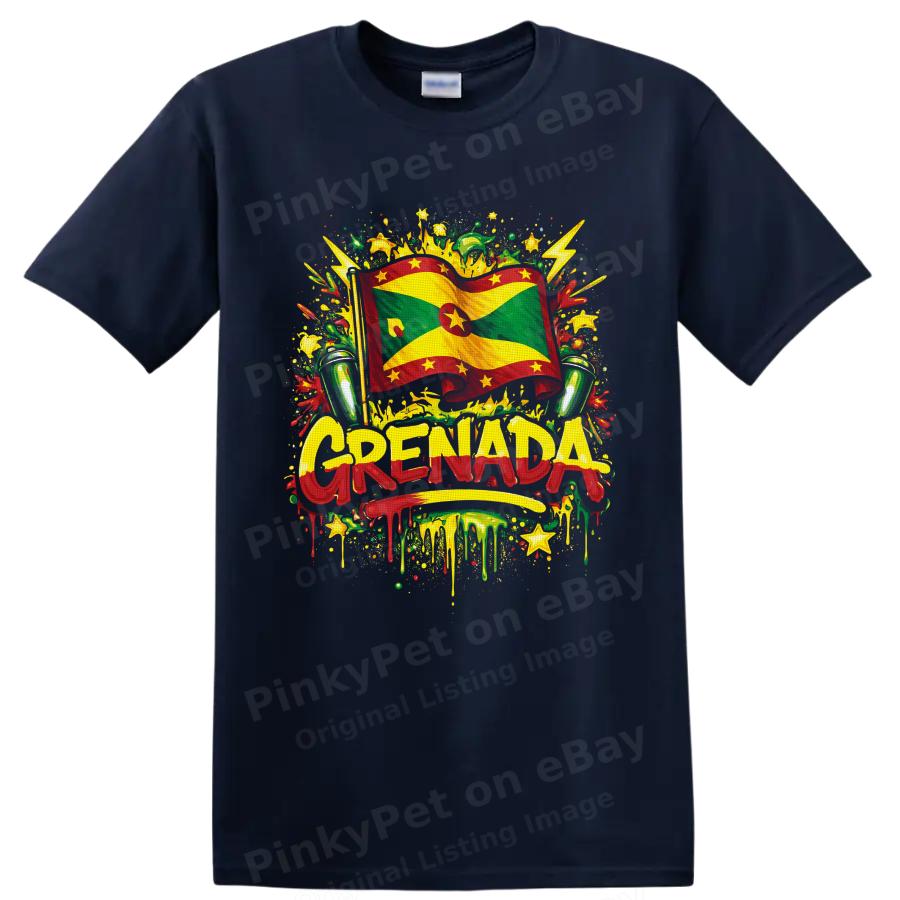 Grenada Flag T Shirt Caribbean Pride Red Green Yellow Graphic Island Tee Gift