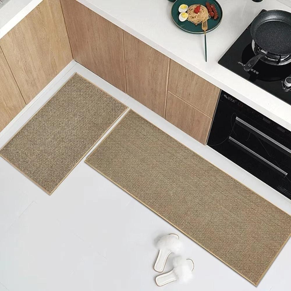 Long Linen Weave Bath Mat Soft Carpet Kitchen Decoration Entrance Doormat  Bathroom Entrance