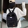 Schoolbag new solid color student schoolbag female corduroy high value large capacity backpack simple college student simple