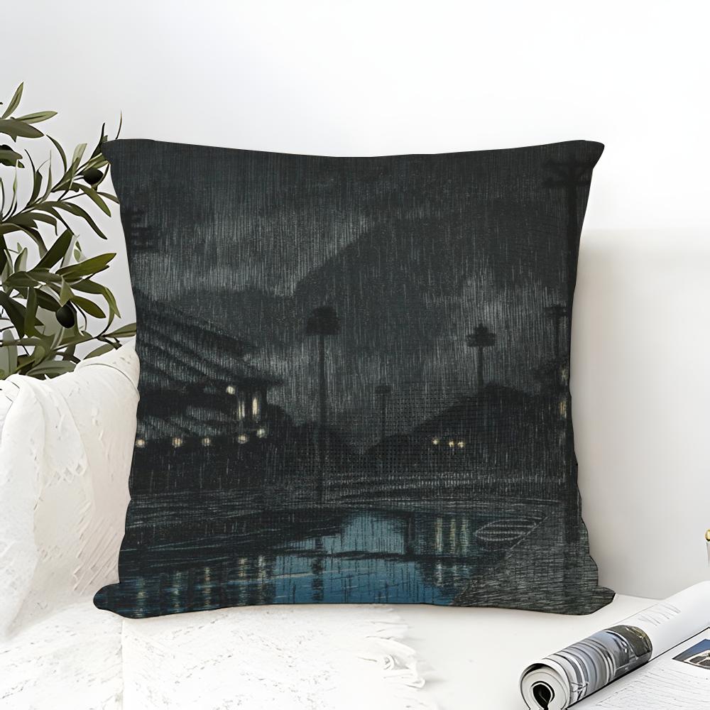Landscape Kawase Hasui Pillow Case linen pillow case sofa home decor cushion cover cushion cove